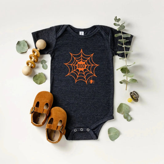 Baby Boo Web Romper (3 - 24m) - Charcoal kids outfit