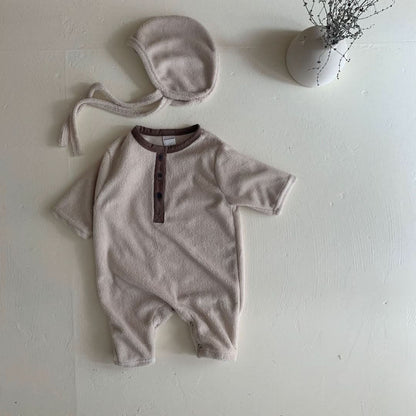 Baby Button Fleece Jumpsuit (0 - 24m) - 2 Colors kids outfit