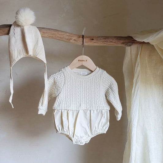 Baby Cable Knit Top Romper (3 - 18m) kids outfit