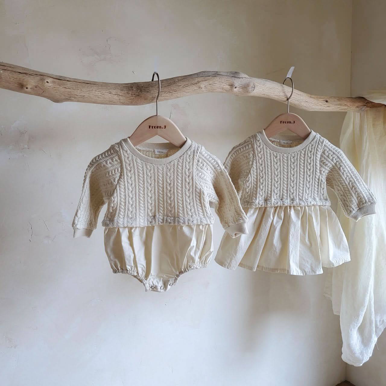 Baby Cable Knit Top Romper (3 - 18m) kids outfit