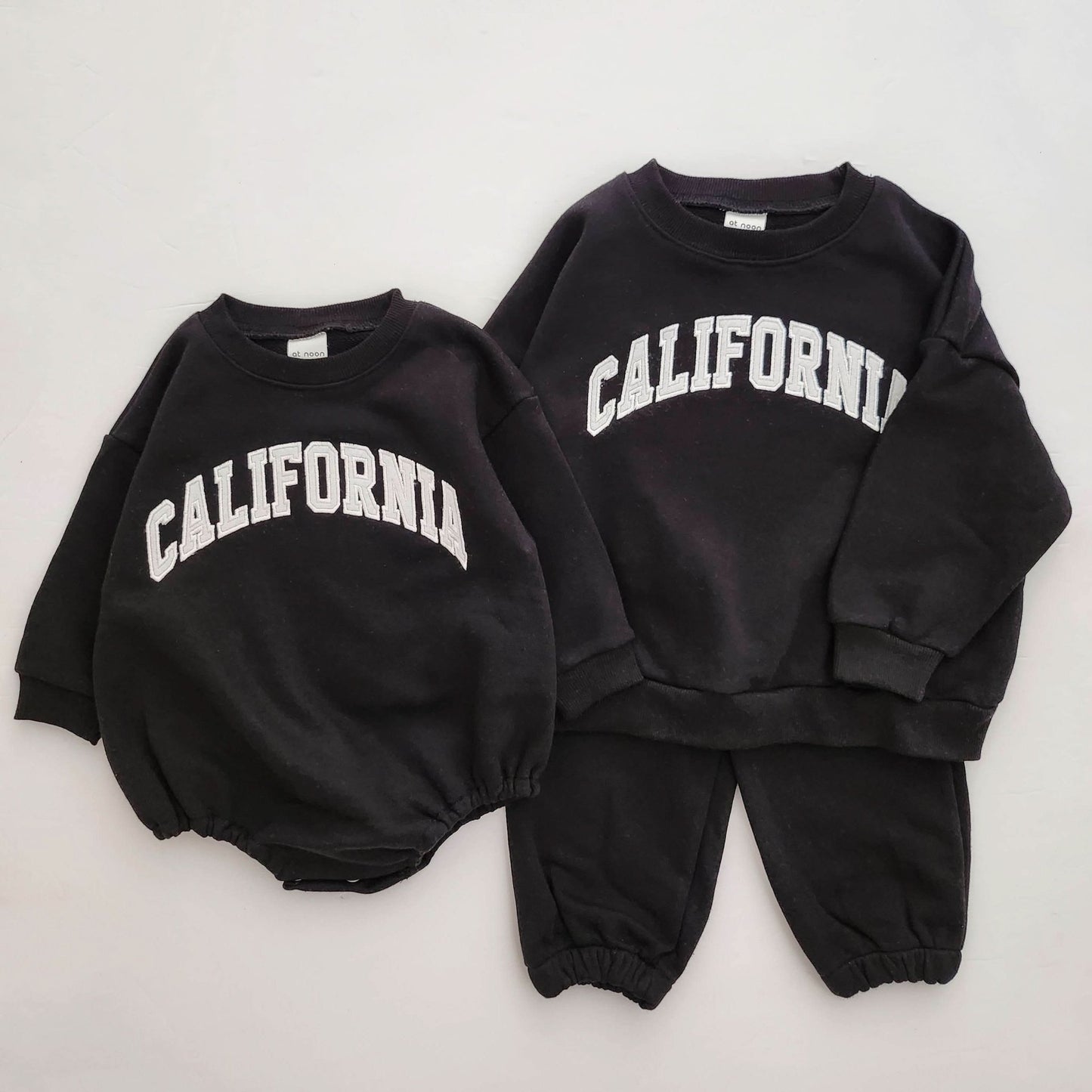 Baby California Sweatshirt Romper (0 - 18m) - Black kids outfit