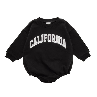 Baby California Sweatshirt Romper (0 - 18m) - Black kids outfit