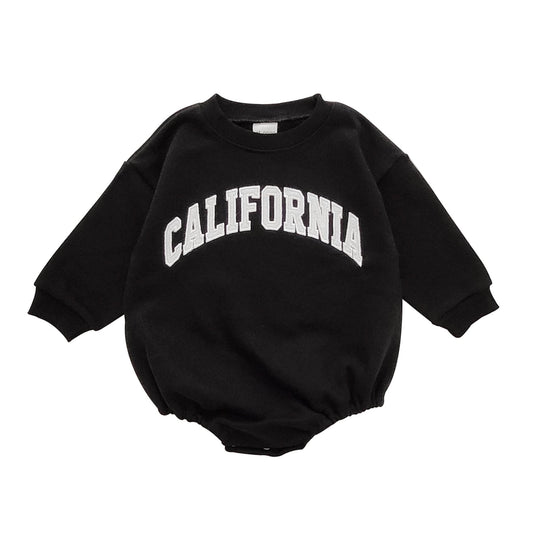 Baby California Sweatshirt Romper (0 - 18m) - Black kids outfit