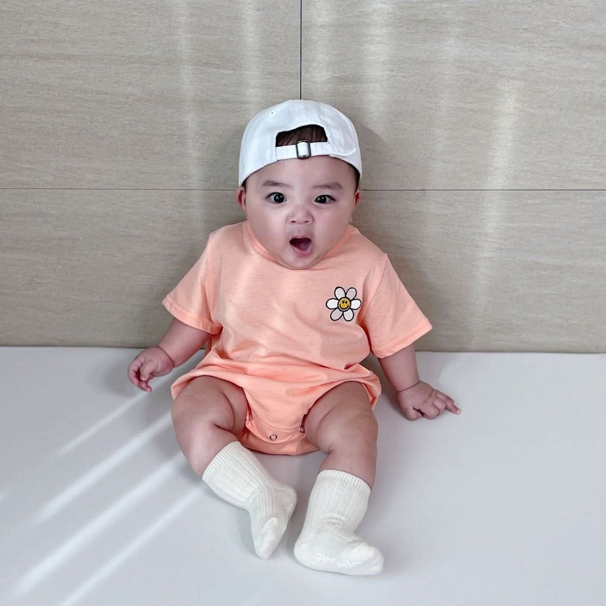 Baby Daisy Embroidery T-Shirt Romper (3-12m) - Lilac kids outfit