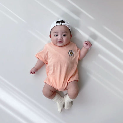 Baby Daisy Embroidery T-Shirt Romper (3-12m) - Lilac kids outfit