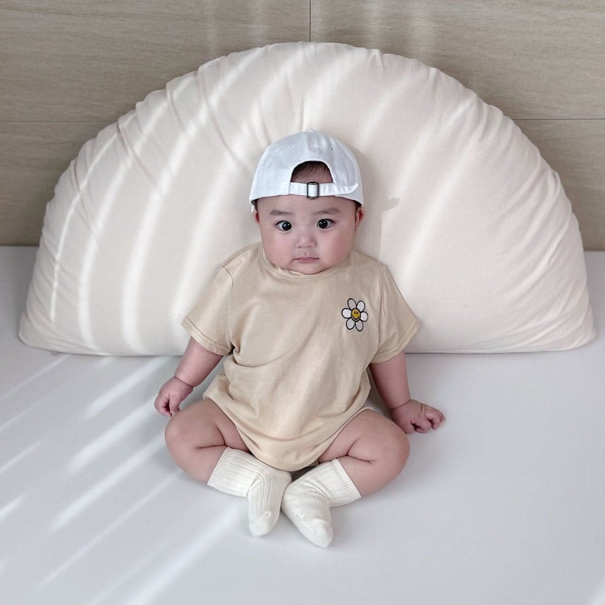 Baby Daisy Embroidery T-Shirt Romper (3-12m) - Lilac kids outfit