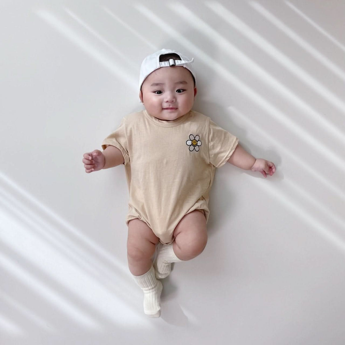 Baby Daisy Embroidery T-Shirt Romper (3-12m) - Lilac kids outfit