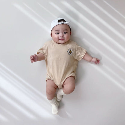 Baby Daisy Embroidery T-Shirt Romper (3-12m) - Lilac kids outfit