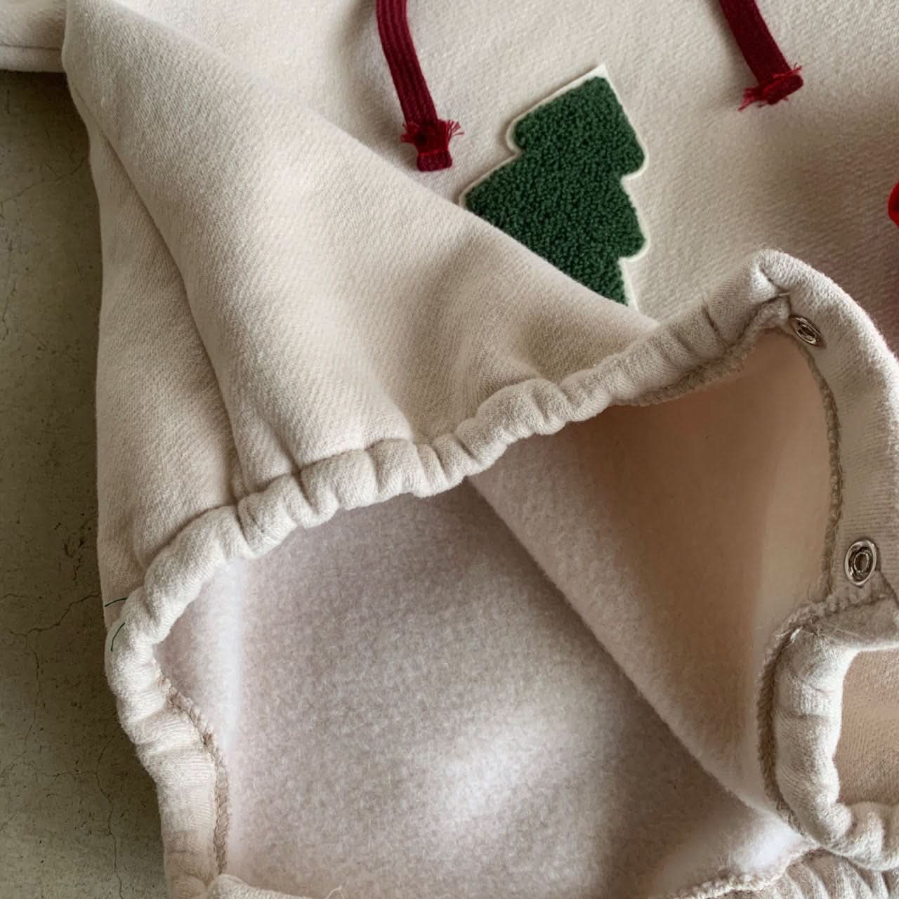 Baby Fleece - Lined Tree Patch Hoodie Romper (12 - 18m) - 2 Colors kids outfit