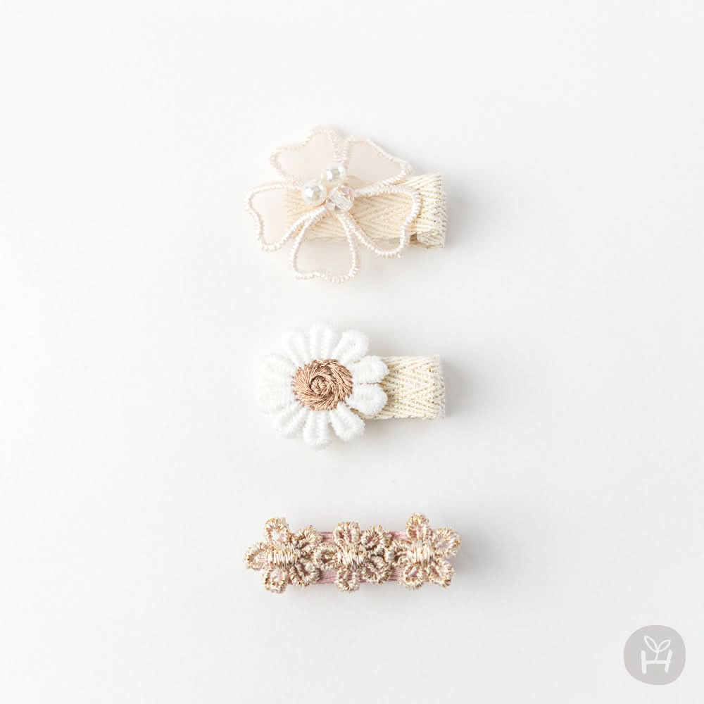 Baby Flower Hair Clip Set (3pk) kids outfit