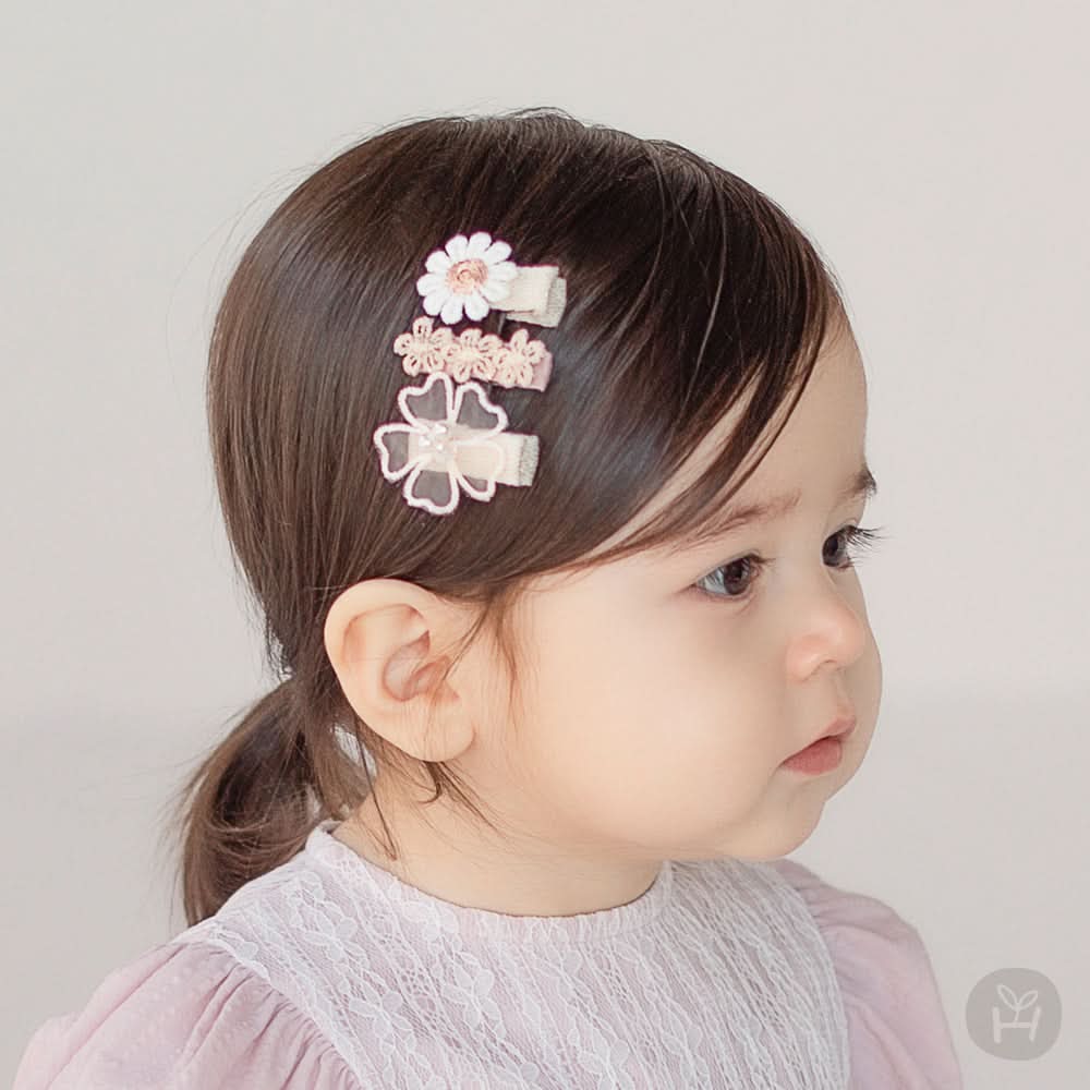 Baby Flower Hair Clip Set (3pk) kids outfit