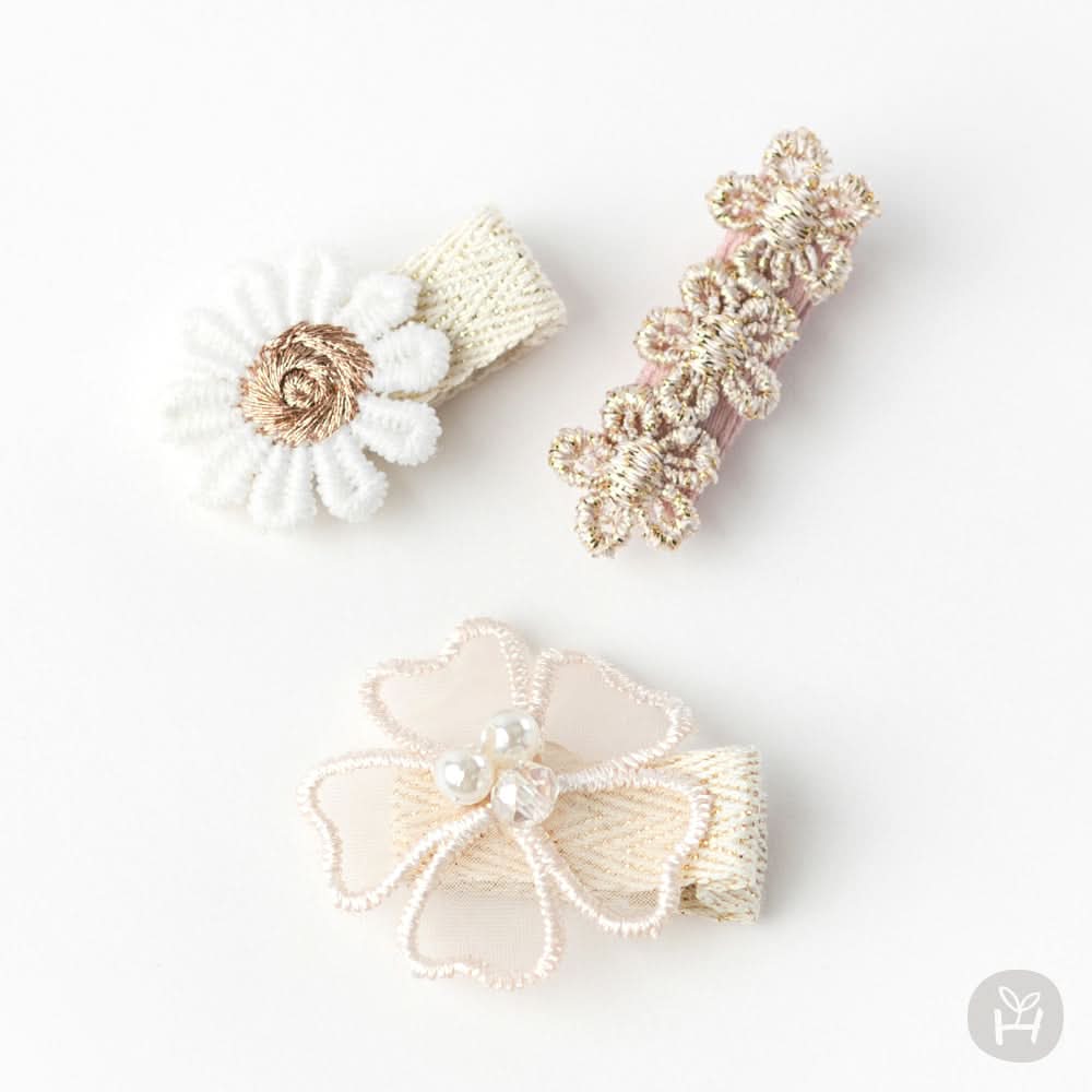 Baby Flower Hair Clip Set (3pk) kids outfit