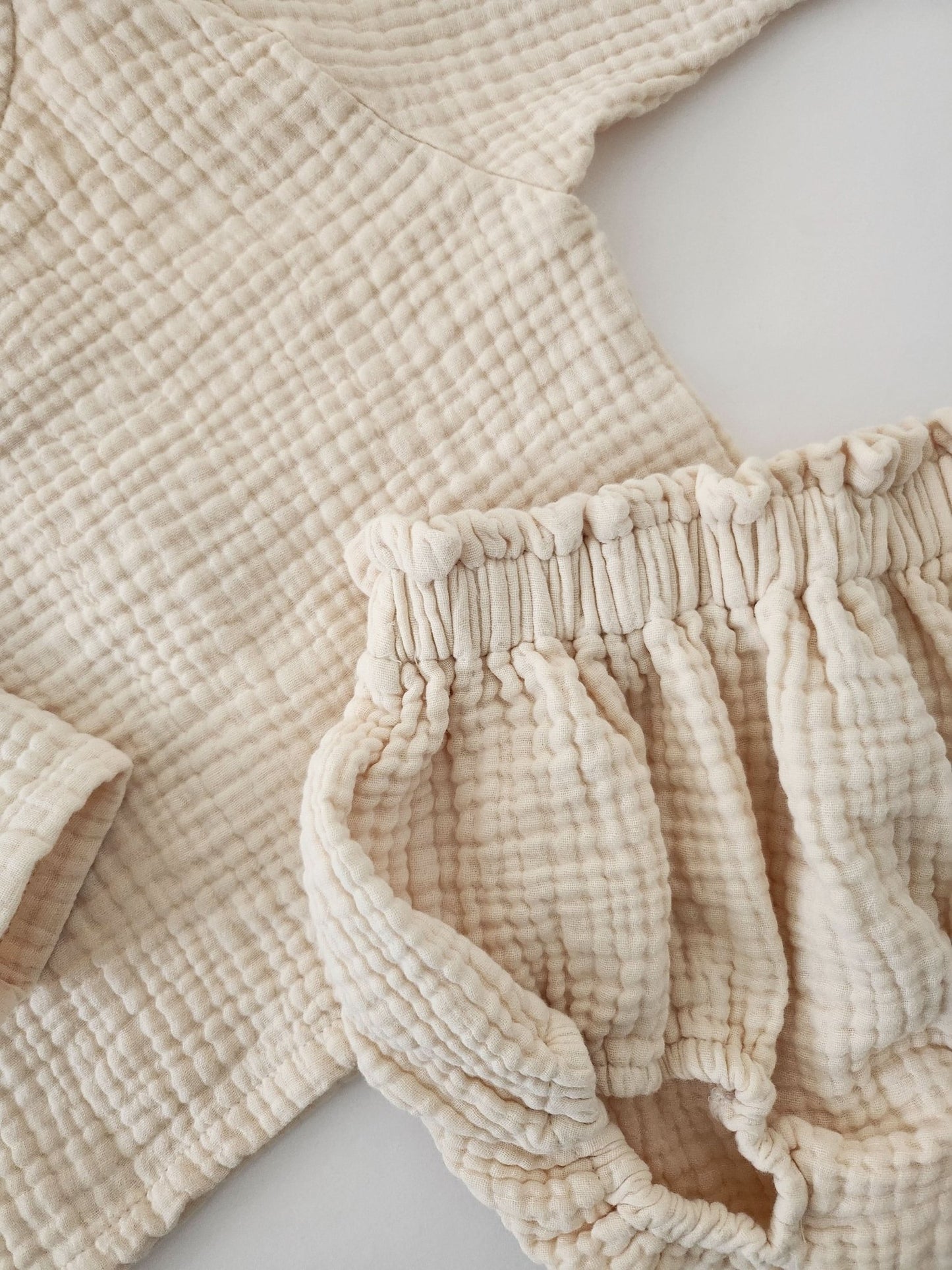 Baby Gauze Cotton Top and Bloomer Shorts Set (6 - 24m) - Mint kids outfit