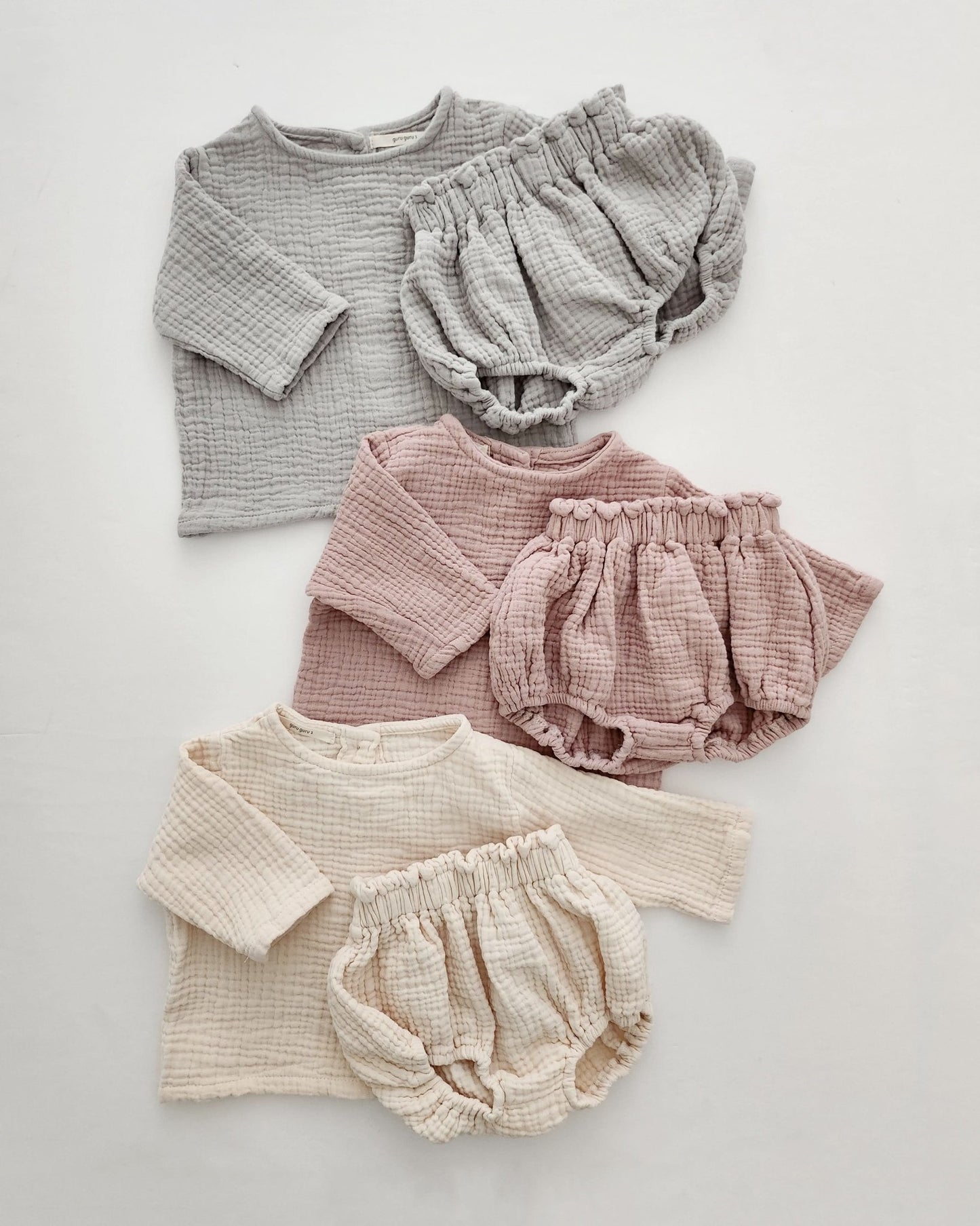 Baby Gauze Cotton Top and Bloomer Shorts Set (6 - 24m) - Mint kids outfit