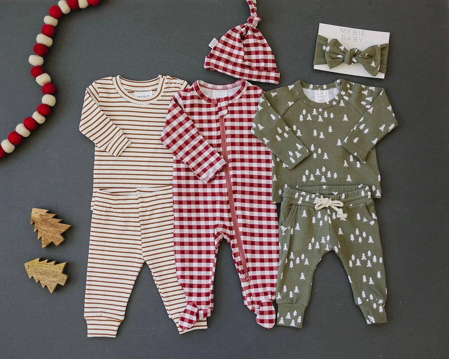 Baby Gingham Zipper Footed Pajama (Newborn - 18m) - Red kids outfit