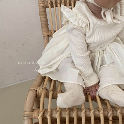 Baby Lace Shoulder Ruffle Tutu Romper (3 - 24m) - 3 Colors kids outfit