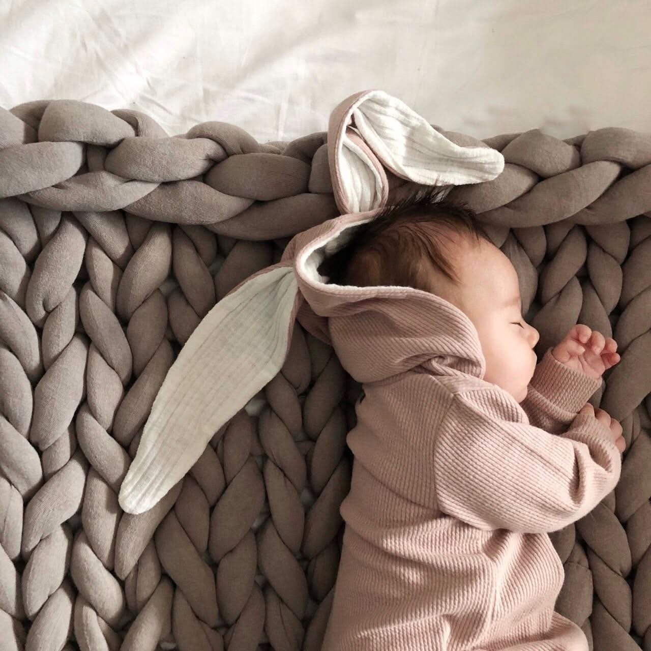 Baby Lala Bunny Hooded Jumpsuit - Pink kids outfit