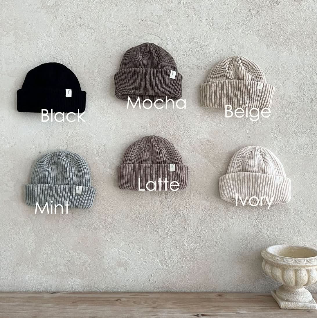 Baby Lala Ribbed Knit Beanie (0 - 5y) - 6 Colors kids outfit