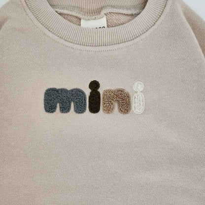 Baby Mini Sweatshirt Romper (0 - 18m) - Beige kids outfit