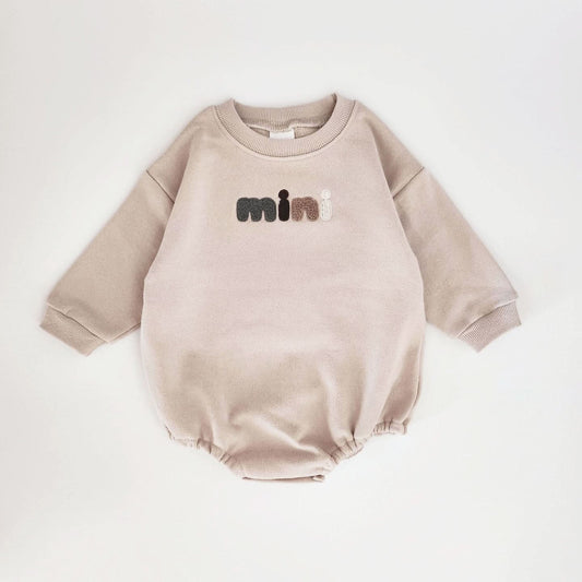 Baby Mini Sweatshirt Romper (0 - 18m) - Beige kids outfit
