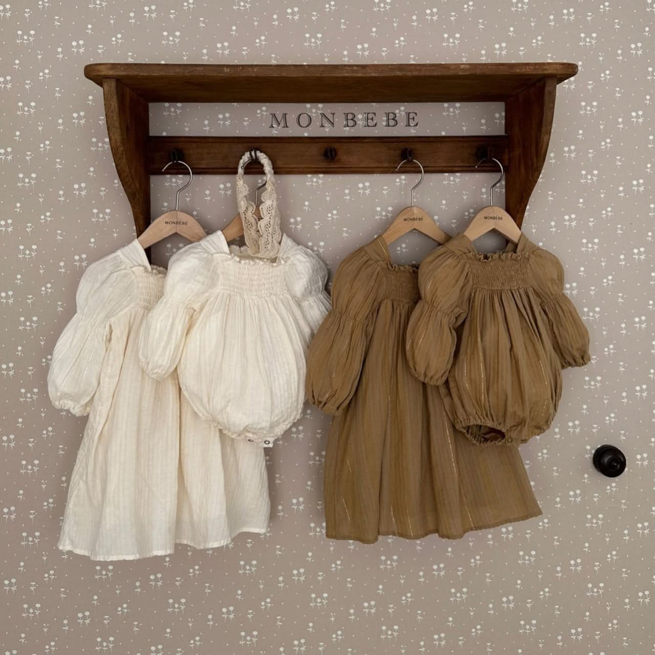Baby Monbebe Angela Puff Sleeve Romper (3 - 24m) - 2 Colors kids outfit