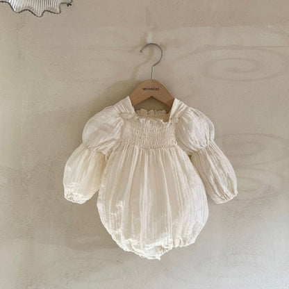Baby Monbebe Angela Puff Sleeve Romper (3 - 24m) - 2 Colors kids outfit