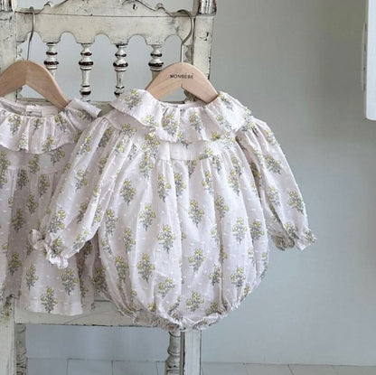 Baby Monbebe Lily Ruffle Collar Romper (12 - 24m) - 2 Colors kids outfit