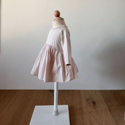 Baby Monbebe Long Sleeve Ruffle Tutu Romper (3 - 24m) - Beige Pink kids outfit
