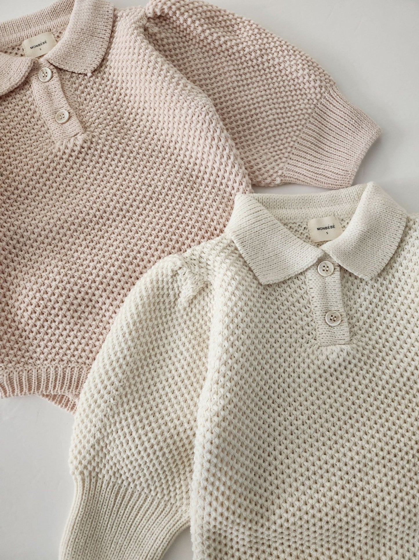 Baby Monbebe Puff Sleeve Sweater Romper (6 - 24m) - Pink kids outfit