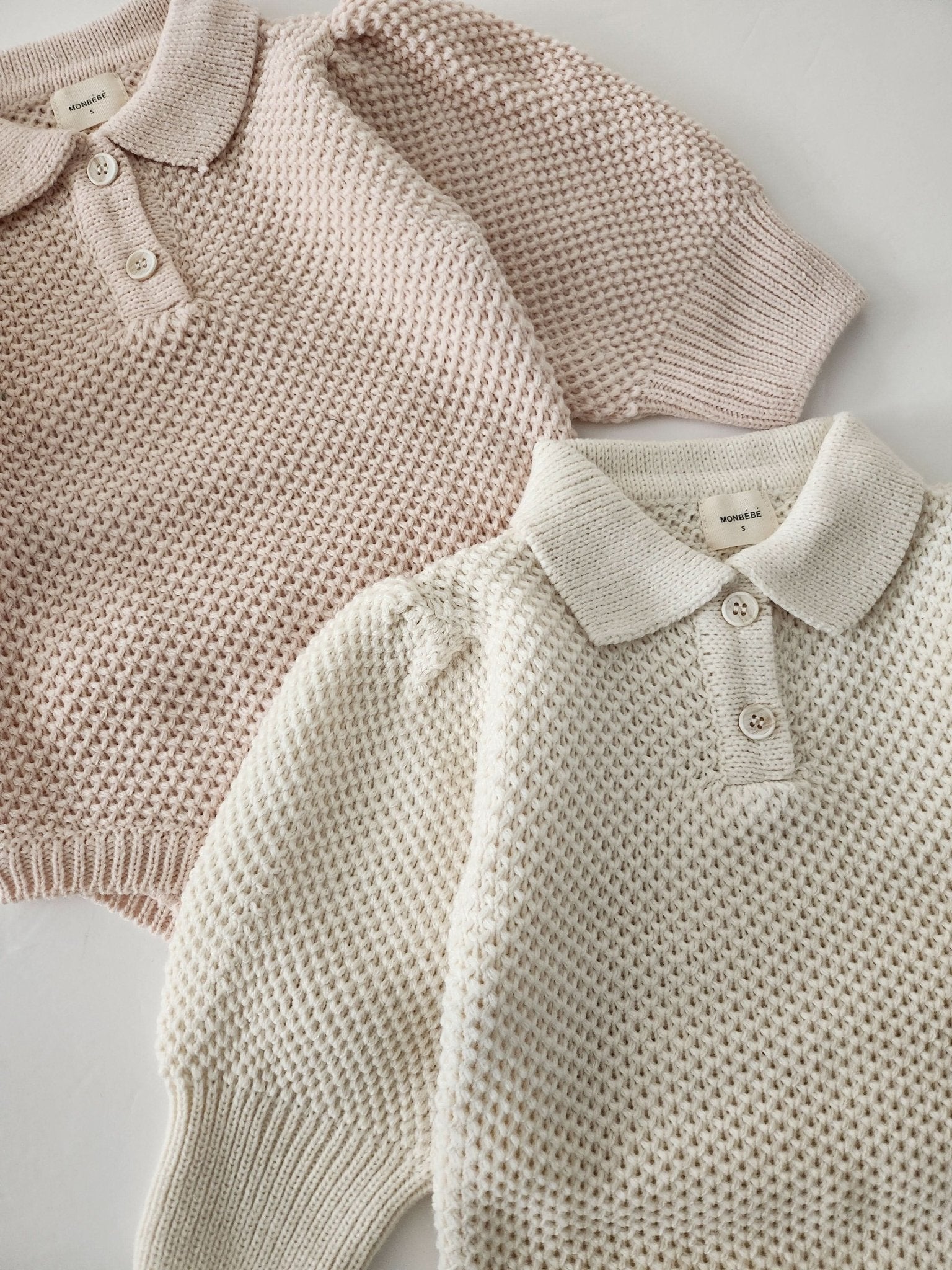 Baby Monbebe Puff Sleeve Sweater Romper (6 - 24m) - Pink kids outfit