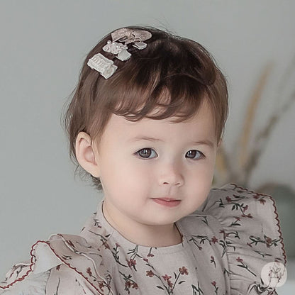 Baby Pearl Flower, Bow , Crochet Hair Clip Set (3pk) kids outfit