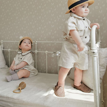 Baby Pocket Shirt and Shorts Set (3 - 15m) - 2 Colors kids outfit