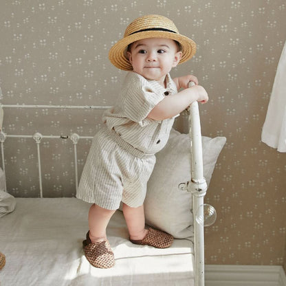 Baby Pocket Shirt and Shorts Set (3 - 15m) - 2 Colors kids outfit
