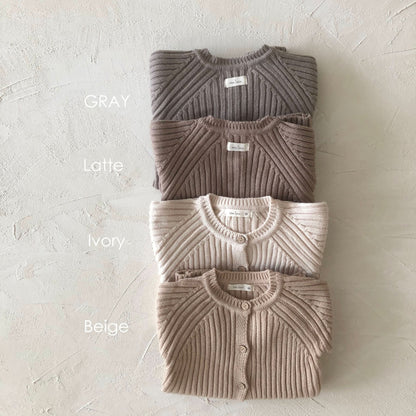 Baby Ribbed Sweater Knit Romper (0 - 18m) - Latte kids outfit