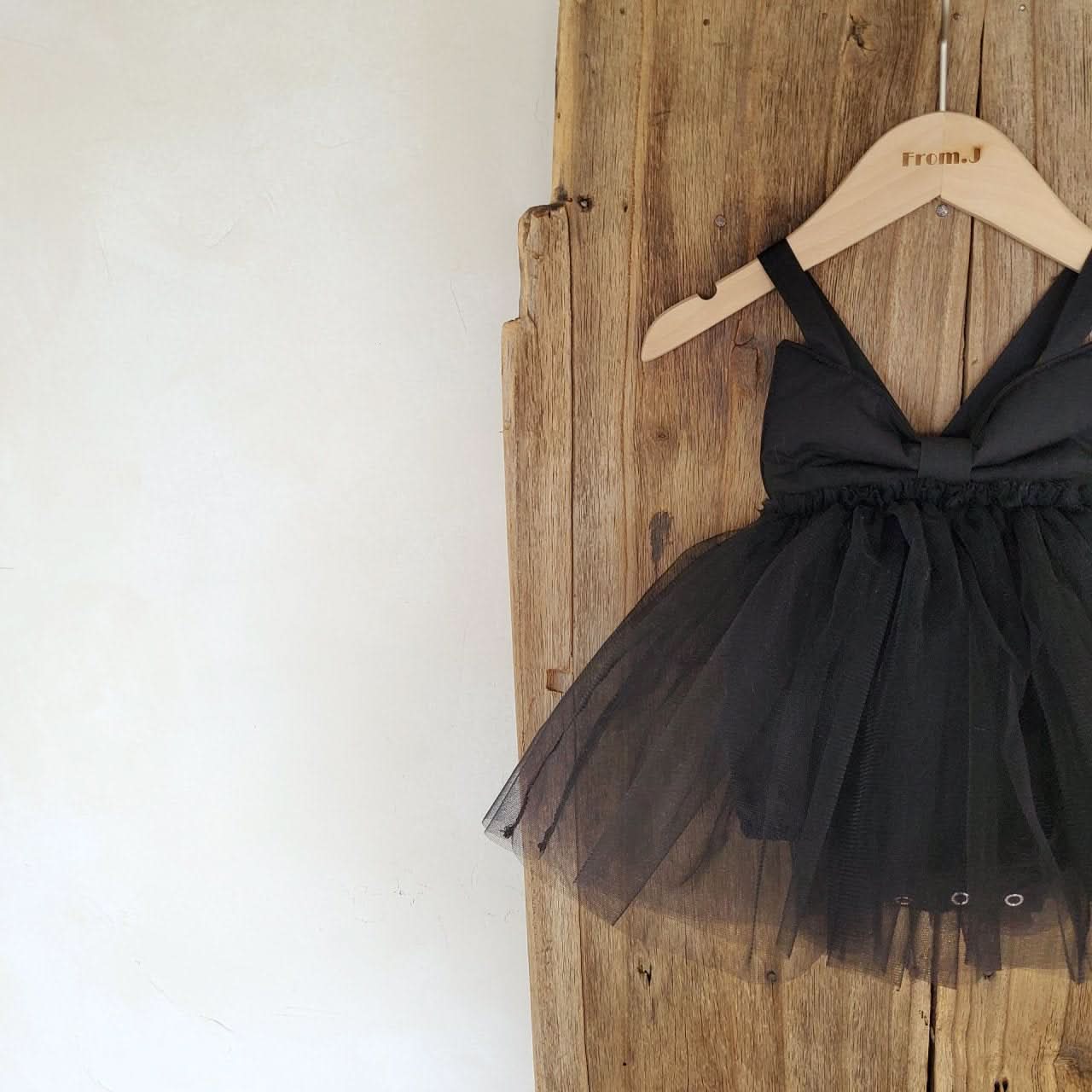 Baby Sleeveless Bow Tutu Dress Romper (3 - 18m) - Black kids outfit