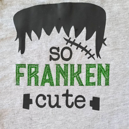 Baby So Franken Cute Romper (3 - 24m) - Heather Gray kids outfit