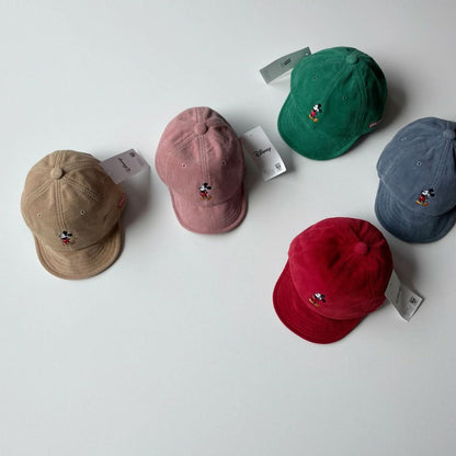 Baby Toddler Corduroy Mickey Mouse Soft Brim Cap (0 - 3y) - 5 Colors kids outfit