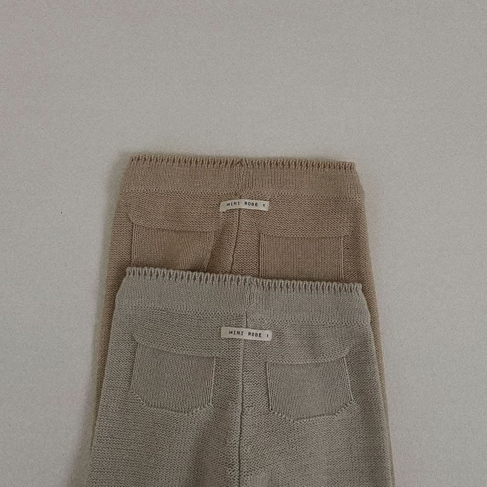 Baby Toddler Knit Pocket Pants (3 - 36m) - 2 Colors kids outfit