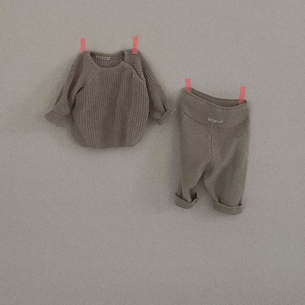 Baby Toddler Knit Pocket Pants (3 - 36m) - 2 Colors kids outfit