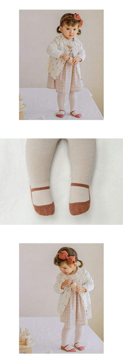 Baby Toddler Mary Jane Tights (0 - 4T) - Pink Beige kids outfit