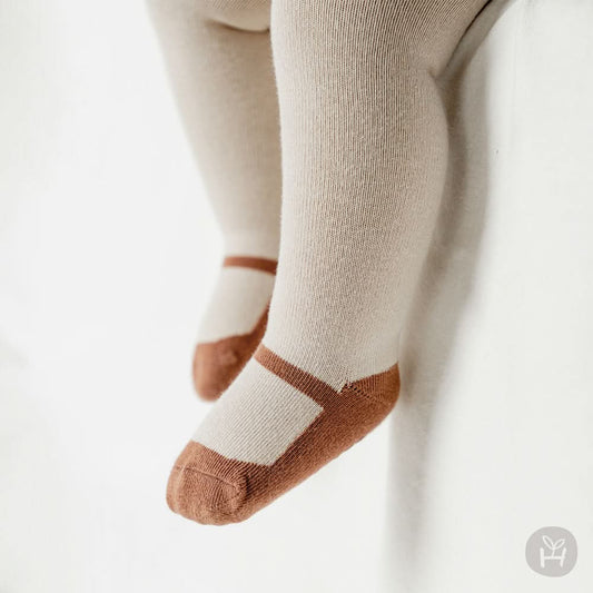 Baby Toddler Mary Jane Tights (0 - 4T) - Pink Beige kids outfit