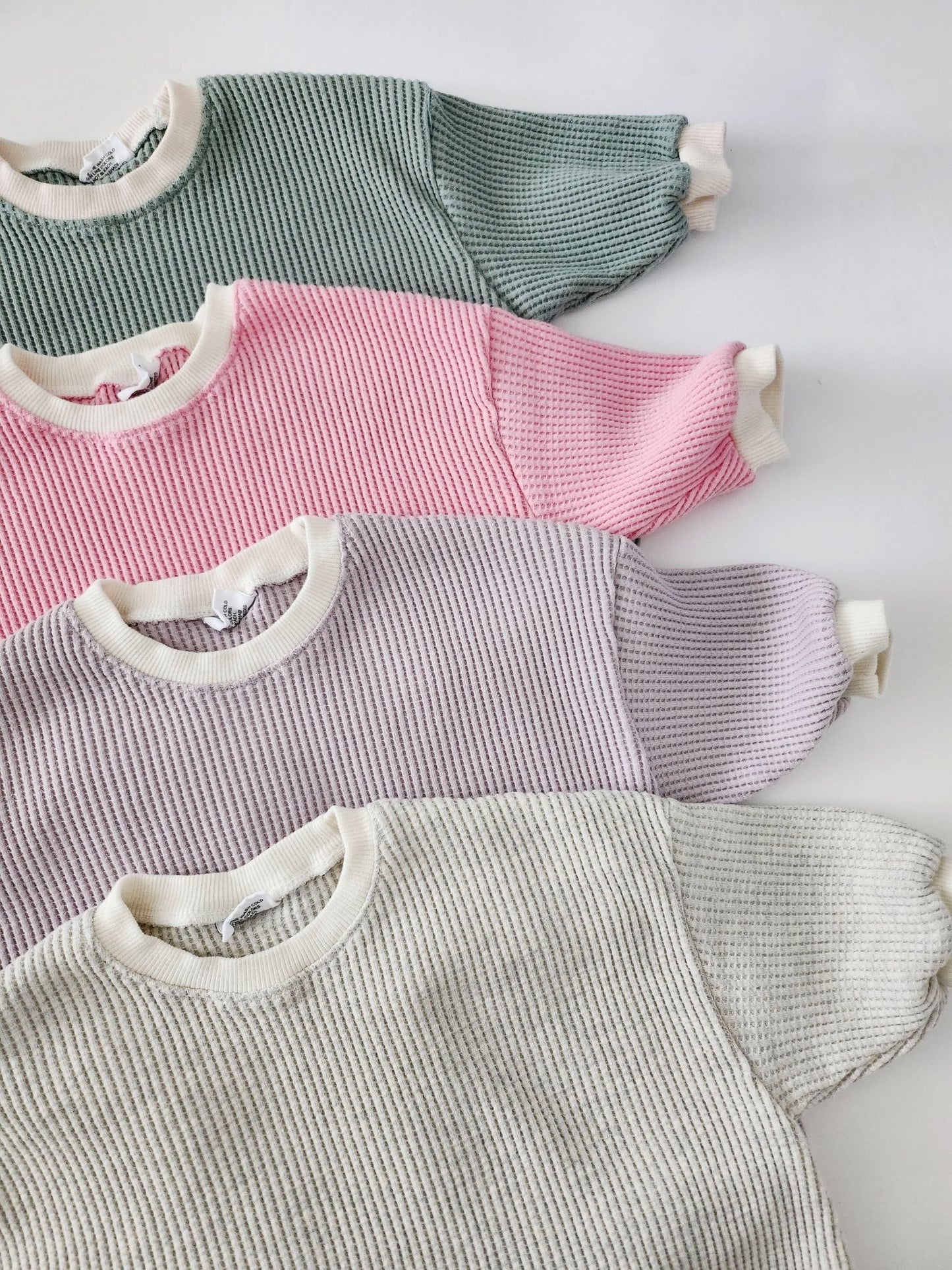 Baby Waffle Sweatshirt Romper (3m - 3y) - Heather Gray kids outfit