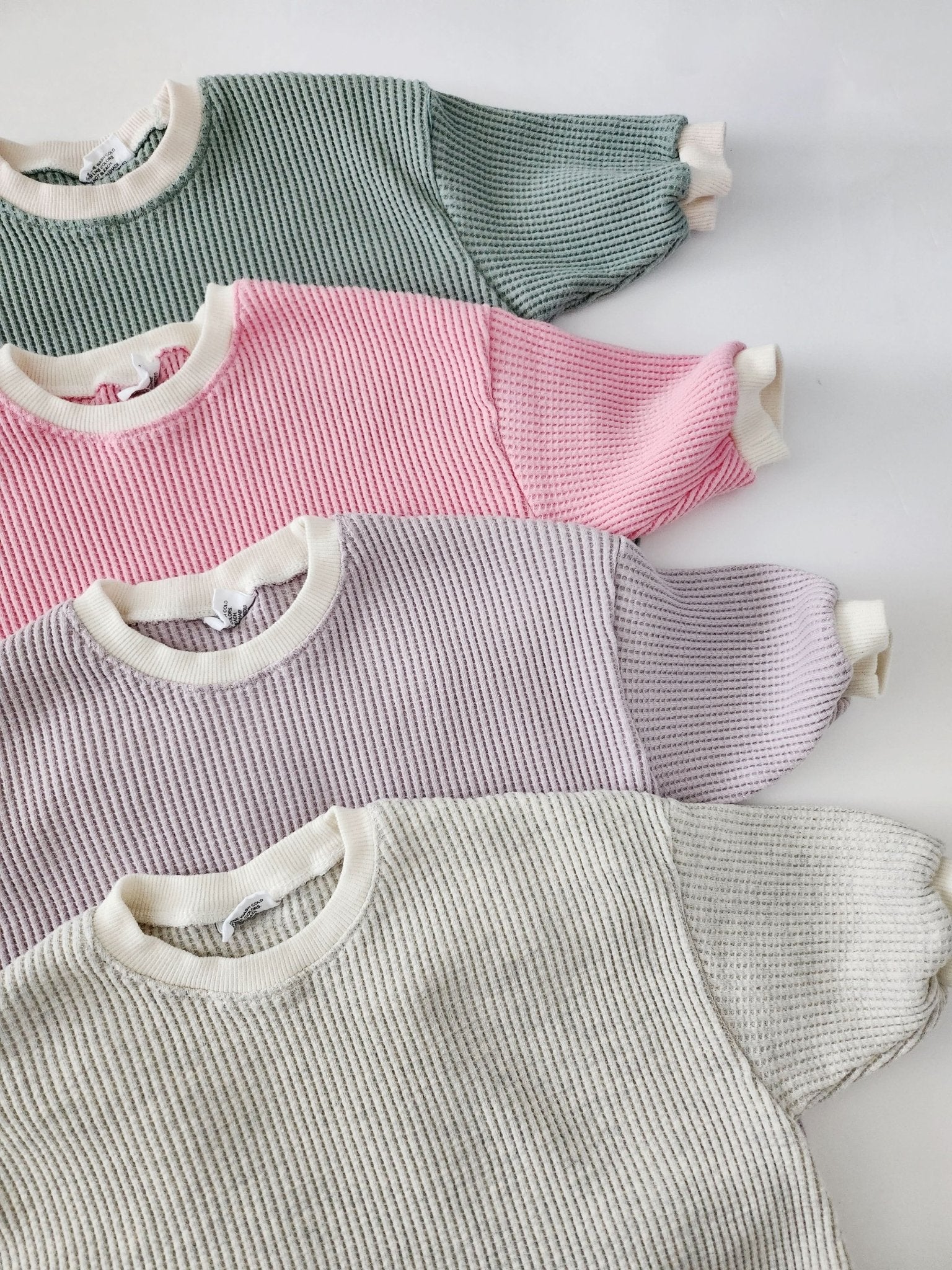 Baby Waffle Sweatshirt Romper (3m - 3y) - Heather Gray kids outfit