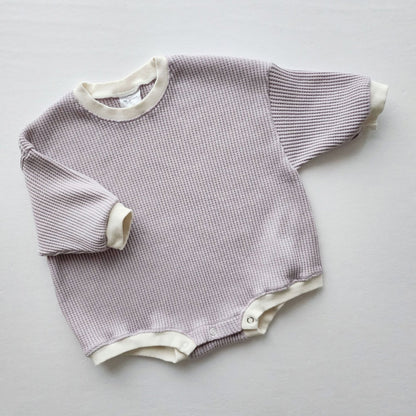 Baby Waffle Sweatshirt Romper (3m - 3y) - Lavender kids outfit