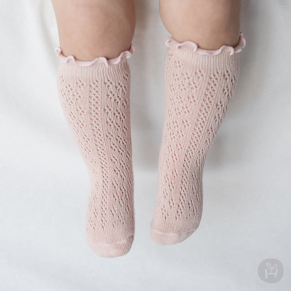 Baby Phoebe Pointelle Knee-High Socks (0-4y) - Pink
