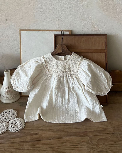 Girls Floral Embroidered Yoke Long Sleeve Dress (1 - 5y) kids outfit