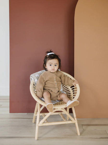 Cotton Knit Cardigan (0-18m) - Toffee - AT NOON STORE