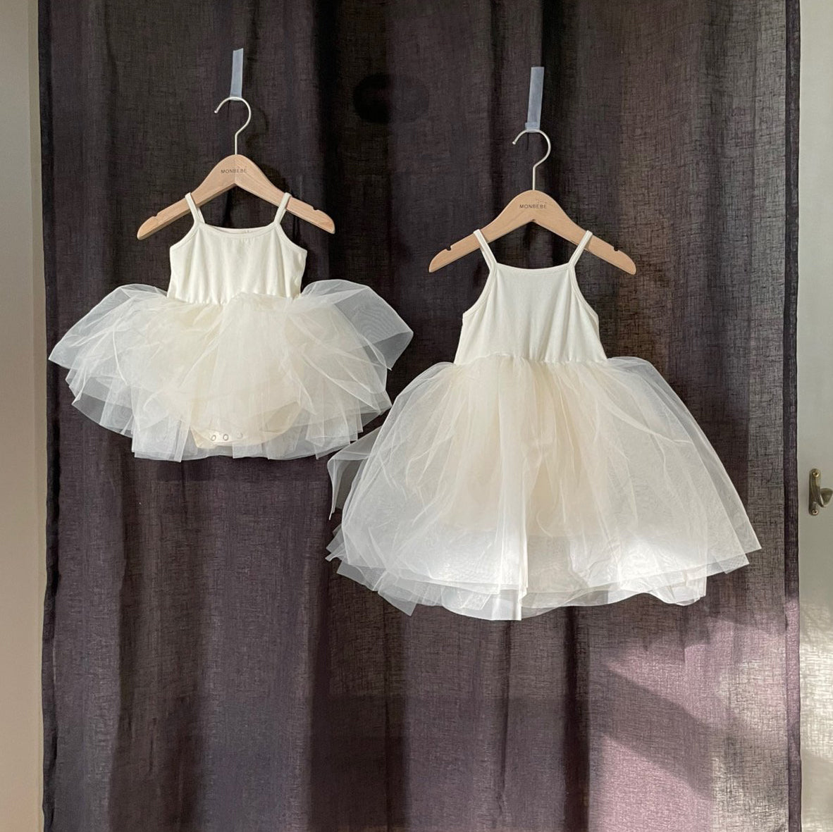 Baby Monbebe Tutu Dress with Snap Closure (3-24m) - Cream - AT NOON STORE