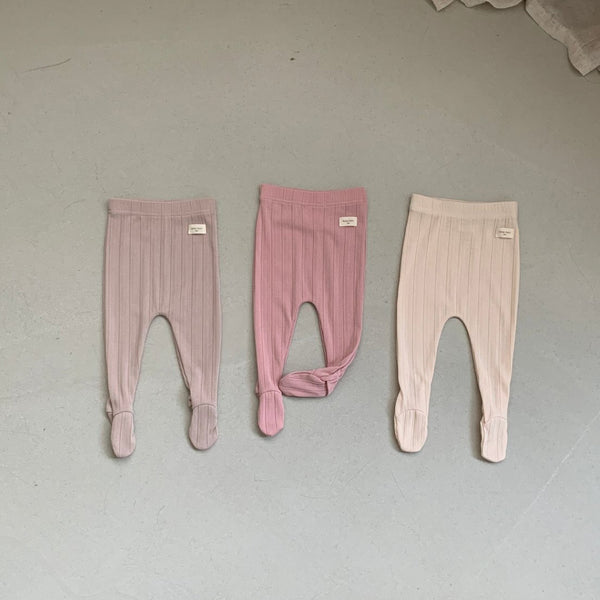Baby BH Ribbed Footed Leggings (3-18m) - 3 Colors