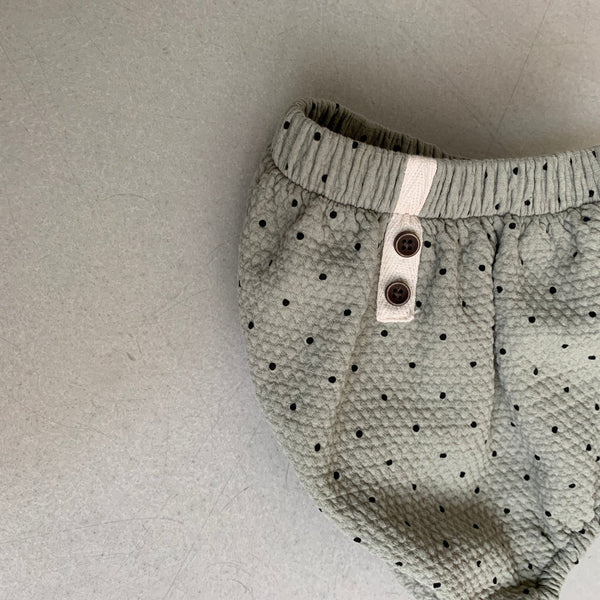 Baby BH Polka Dot Button Bloomer Shorts (3-18m)-Khaki - AT NOON STORE
